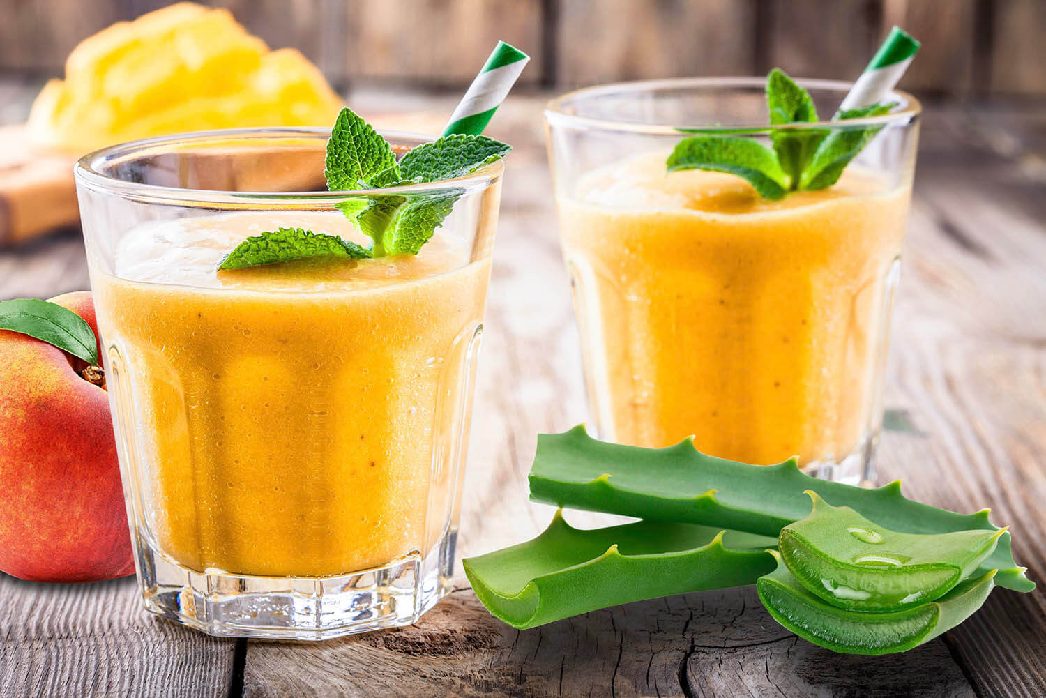 tropical smoothie in a glass