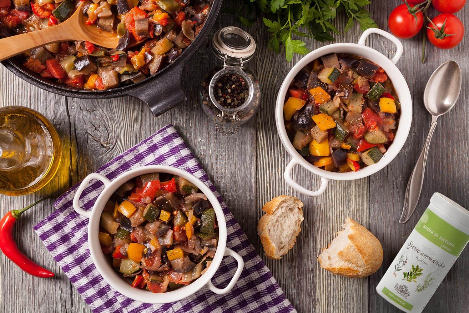 Ratatouille, classic French stew of summer vegetables